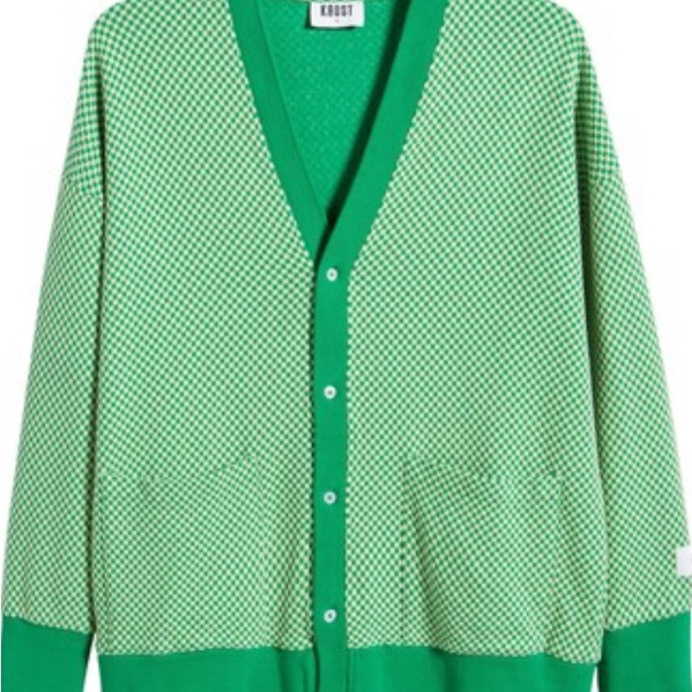Krost Chevron Jacquard Cotton Cardigan